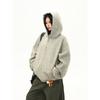 Unisex Oversized Striped Zip-Up Hooded Sweatshirt Casual Loose Fit Pullover Men Women