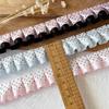 2M Pleated Ribbon Trim Ruffle Trim Collar Cuff Trim Lolita Dress Ribbon Needlework Crafts DIY Double Layer Lace Ribbon