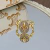 Medieval Vintage Premium Flash Diamond Retro Brushed Wide Version Open Ring Niche Light Luxury Stacked Ring Woman