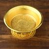 Zinc Alloy Tribute Buddhist Fruit Plate Gold Auspicious Luster Tibetan Plate Engraving Buddha Fruit Saucer Home Gift Decorative