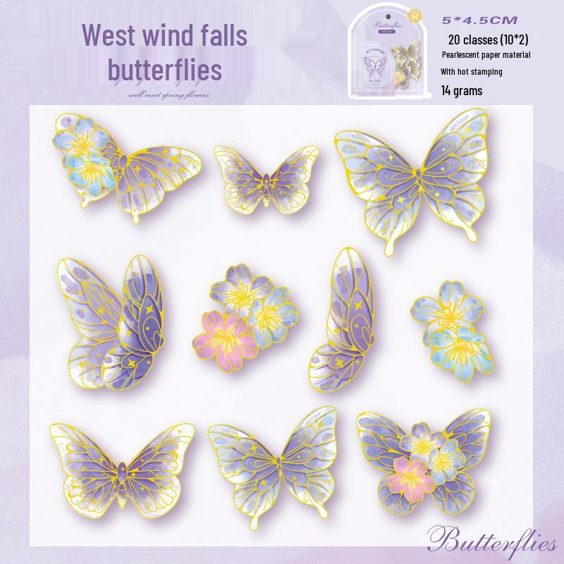 Yuxian 3D Butterfly Story Journal Sticker Pack - 20 Sheets, 4 Styles