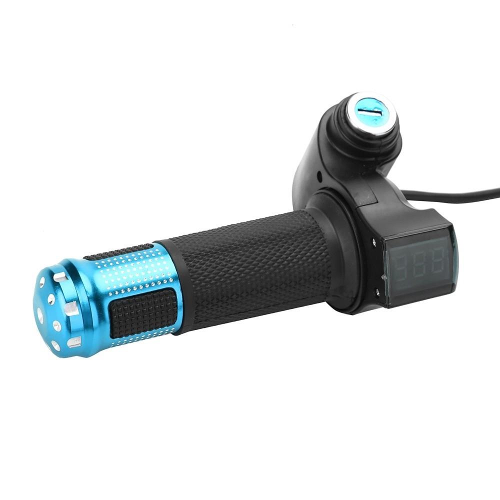 12-84V Plyn s digitálním displejem a zámkem pro elektrickou koloběžku, elektrické kolo, motorku