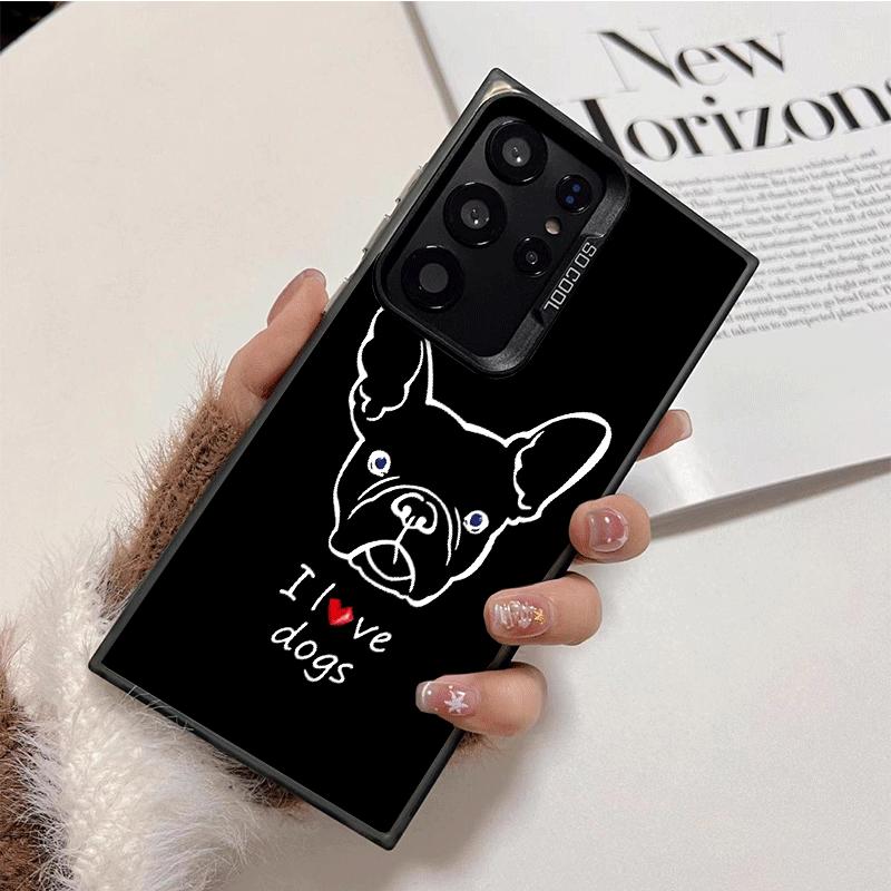 French Bulldog Black Desgin Shockproof Phone Case for Samsung Galaxy S26 Edge S25 Ultra S24 FE S23 Plus S21 Cover Anti Fall Fund