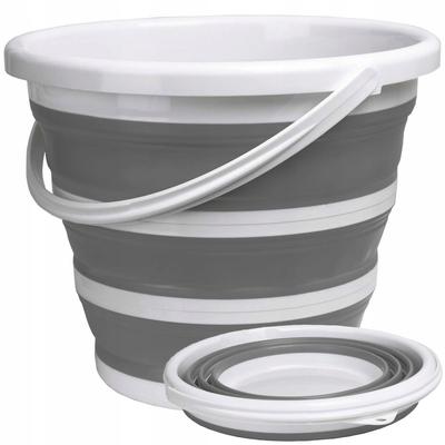 Folding Bucket 32cm White and Gray Asmar 10 Liters Compact
