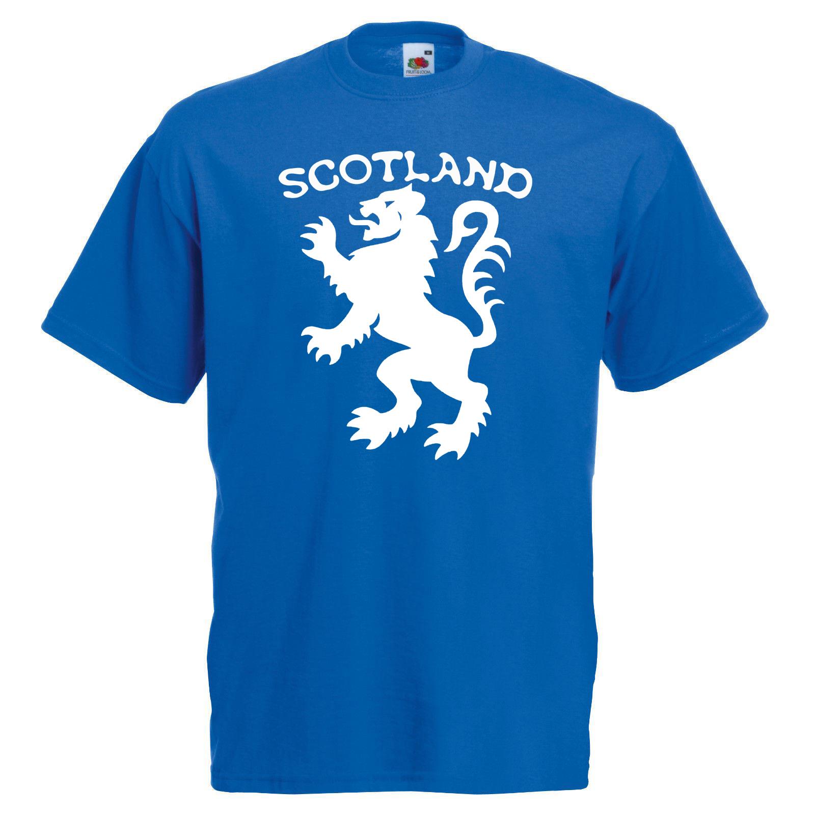 Adults Royal Standard Of Scotland Lion Rampant Scottish Unisex Blue TShirt 2XL