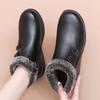 Elderly Cotton Shoes Velvet Warm Middle and Old Women's Shoes Short Boots Waterproof and Non-slip Flat Winter Shoes Leather Shoes