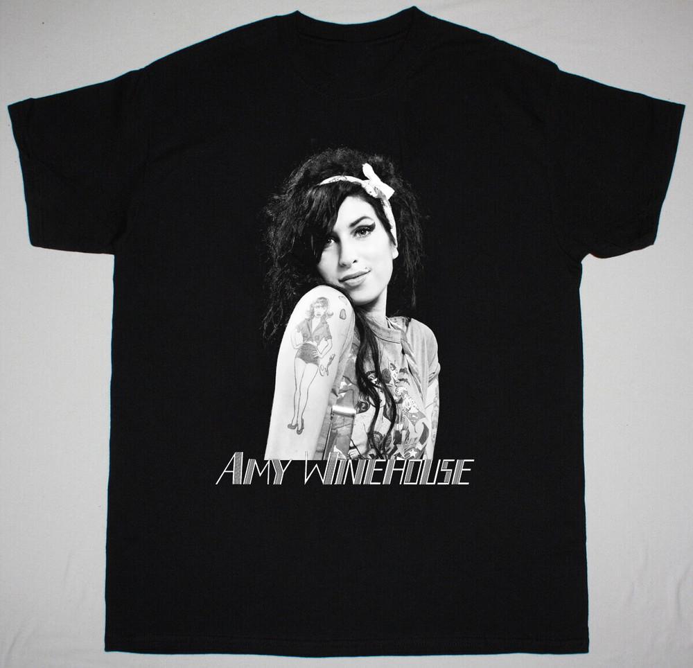 NEW Amy Winehouse Retro Short Sleeve Cotton Black All Size T-Shirt Unisex T-Shirt