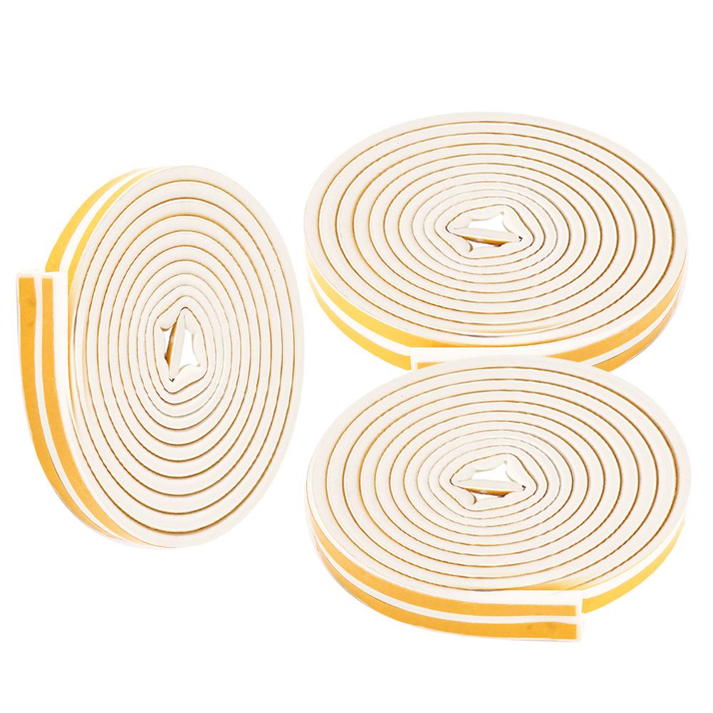 3 szt. 5m Uszczelka pogodowa do okien i drzwi Dźwiękoszczelna Samoprzylepna Listwa uszczelniająca Biała 9x6mm