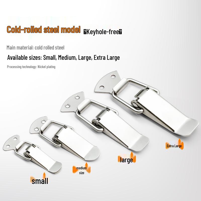 

Flat-Beak Spring Latch Duckbill Clasp Leather Suitcase Lock - Stainless Steel Anti-Theft Box Buckle. Cold Rolled Steel Lock Buckle [No Keyhole]