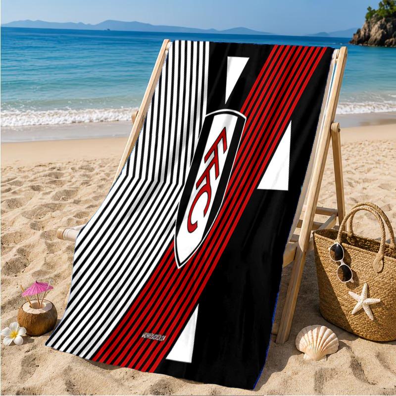 Fulham Crest Design Beach Towel Microfiber Beach Towel, Lightweight and Quick-Dry, for Summer Travel, Swimming Pool Fan Birthday Gift