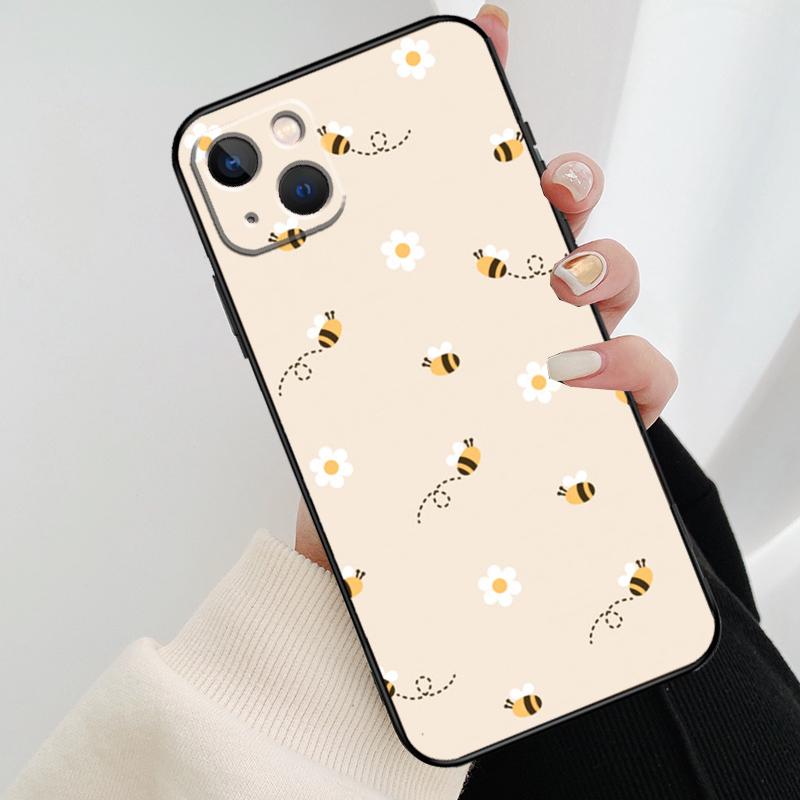 Bee Bumblebee Pattern Phone Case For iPhone 13 14 Pro Max 11 14 Pro Max 12 14 Pro Max mini 6 7 8 Plus SE 2020 Soft Cover