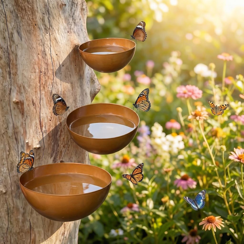 3pcs Retro Rain Collector Set - Screw-Fixed Design, Suitable for Insect Waterers, Garden Stakes And Metal Decorations