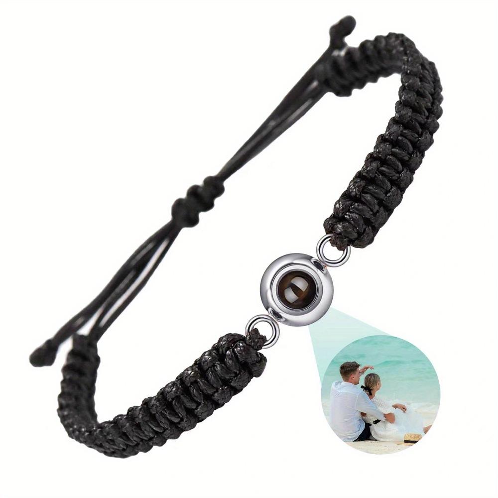 Stainless Steel Bubble Bracelet with 100 Language Projection for Couples