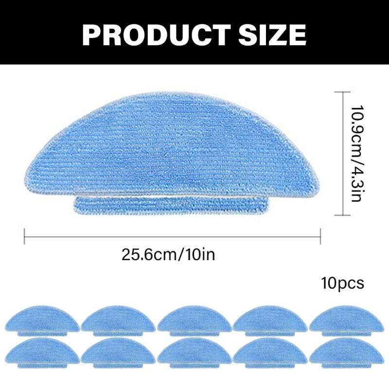 Mop Pad Cloth Wipes Cleaning Tool Suitable For Tikom L9000o Sweeping Part Accessories Rag Mop Robot Vacuum Cleaner 10pcs