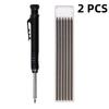 Solid Carpenter Mechanical Pencil with Sharpener Woodworking Drawing Pencil Tools 3 Colors Refill Construction Stationery