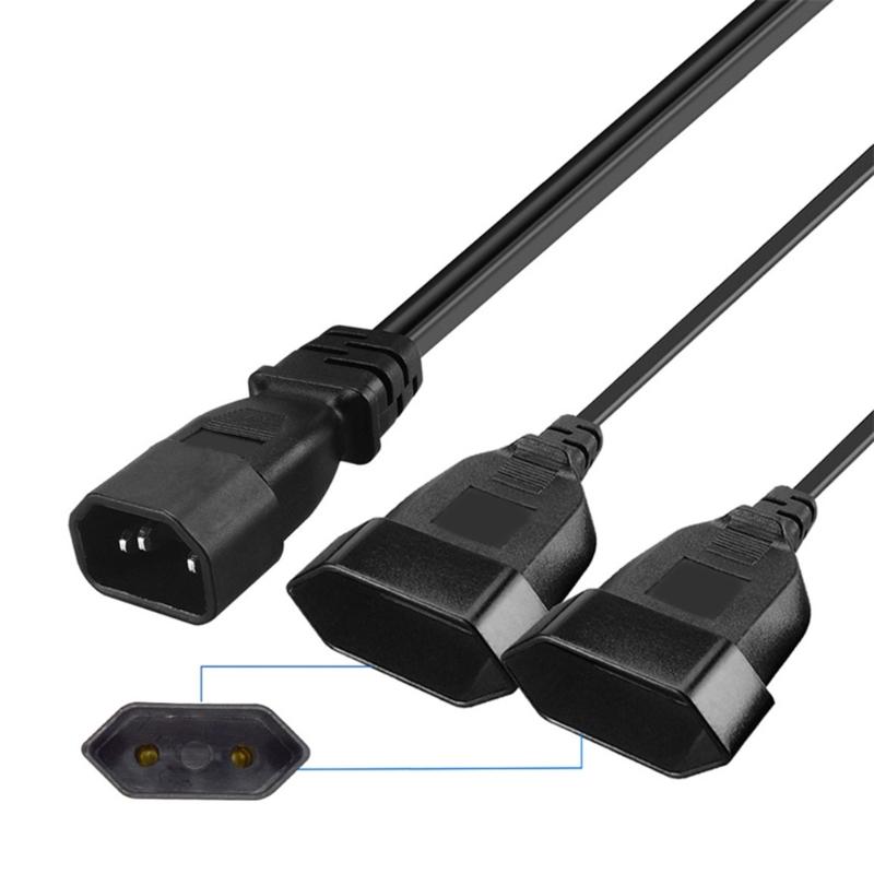30cm PDU IEC320 C14 auf Doppel-EEU4.0mm Verlängerungskabel Y-Splitterkabel PVC Computeradapter Drahtleitung