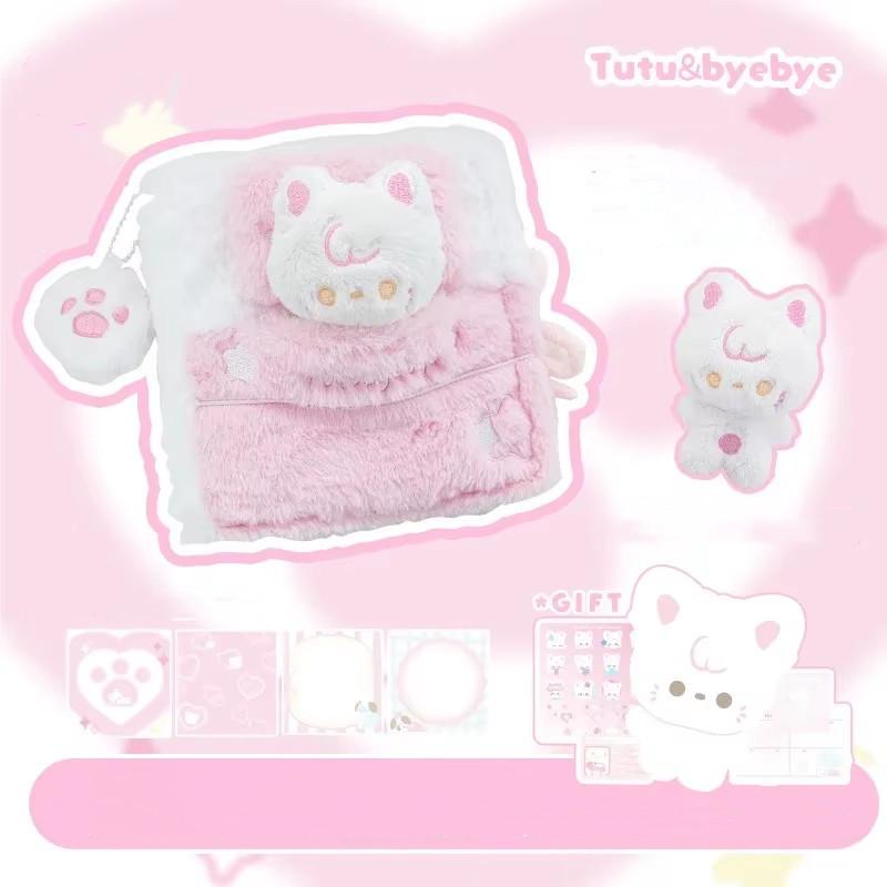 

Мультяшный дневник для девочек, блокнот, милый, красивый, плюшевый, с собачкой, с подвесными наклейками, блокнот, подарочный набор канцелярских принадлежностей для студентов