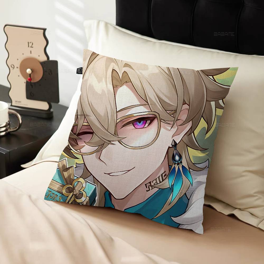 Game Honkai Star Rail Aventurine Pillow Cushion Cover Pillowcase Living Room Sofa Home Decor Customized