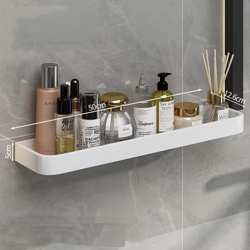 Bathroom Shower Storage Rack Shelf White All-match Convenient Perforation-free Wall Hanging Simple and Good-looking