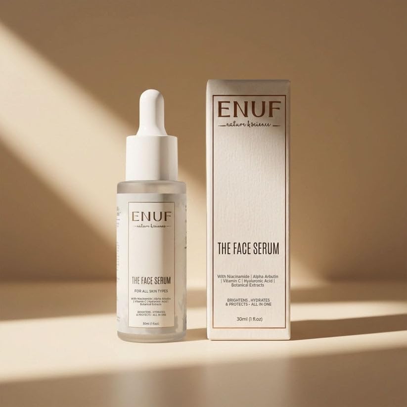 ENUF Nature Science The Face Serum All In One | Advanced Hydrating Facial Treatment With Hyaluronic Acid And Vitamin C For Radiant Glowing Skin (30