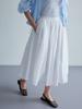 Nobeu Asymmetrical Shirred Skirt_White