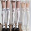 New Thigh High Socks Knit Lace Bowknot Autumn And Winter Thick Leg Warmers Stockings White Black Lolita Cute Over The Knee Socks