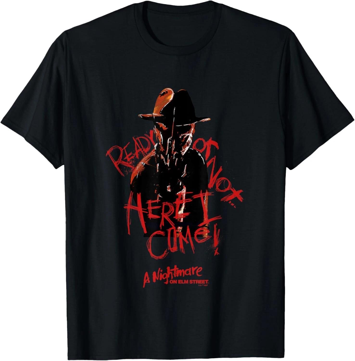 A Nightmare On Elm Street Halloween Ready Or Not Freddy Logo T- Shirt 2XL