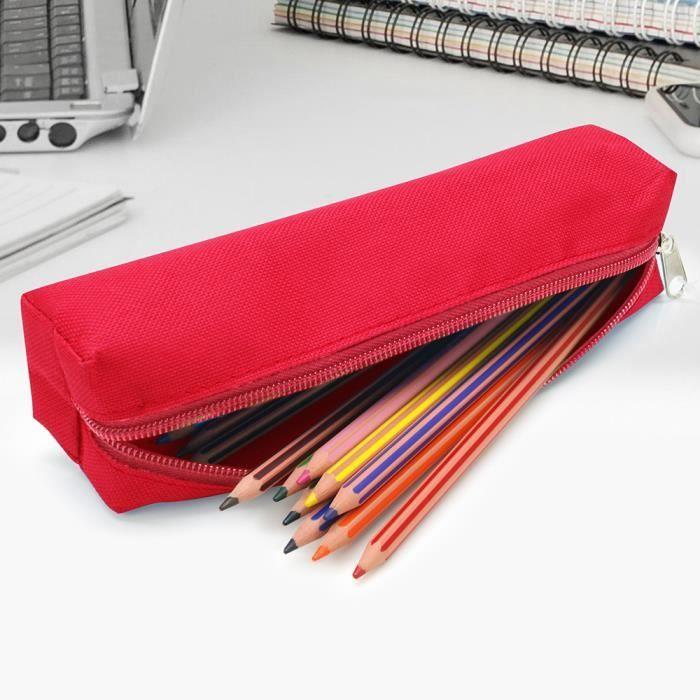 Trousse à crayons - WAYTEX - petit format rectangulaire - Rouge - fermeture zippée - 21 x 4 x 4 cm