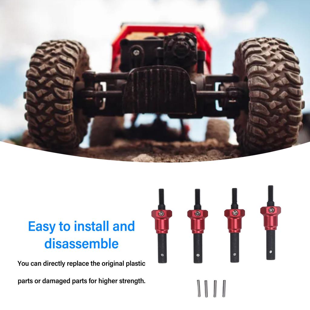 Portal Stub Axle Drive Shaft Aluminum Alloy Steel Stub Axle Drive Shaft Replacement for 1/10 RC Crawler