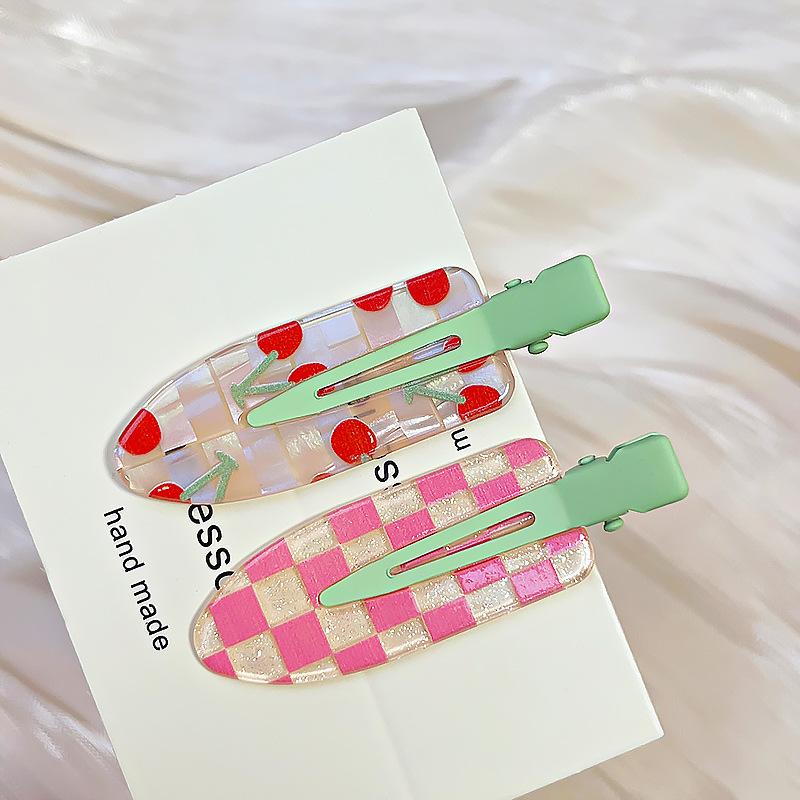 

2 шт./уп. Милые красочные мультяшные фруктовые бесследные заколки для волос для девочек, милые заколки-клипсы, заколки-автоматы, заколки для волос, прекрасные аксессуары для волос