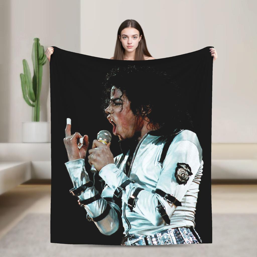 MJ Pop King Blankets Flannel Decoration Breathable Super Warm Throw Blanket for Sofa Bedroom Rug Piece