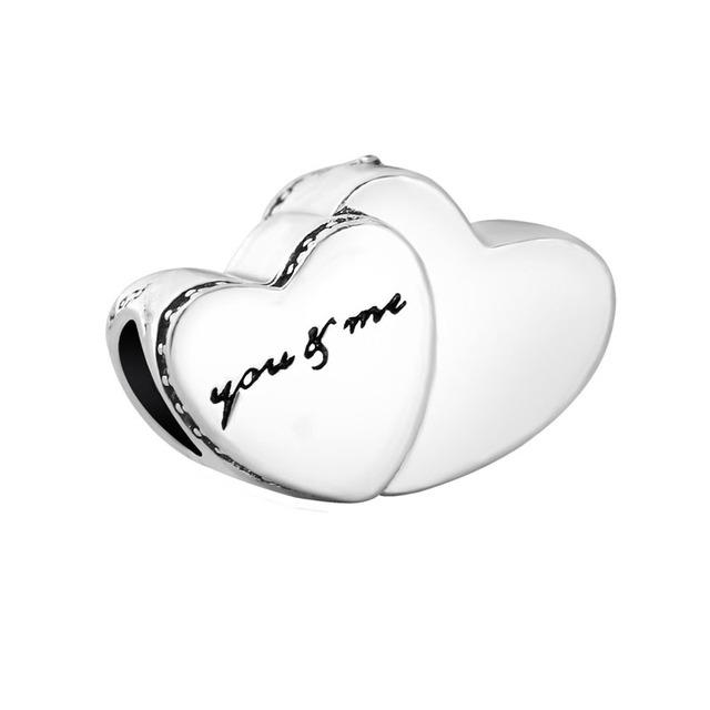 Nový Popcorn You And Me Lover Bow Family House Diy Beadfit Charms Stříbrný 925 náramek Diy Dámské originální korálky Šperky