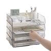 Einfacher Schreibtisch-Ablagekorb mit großer Kapazität, transparent, stapelbar, Papierhalter-Regal, A4-Dokumentenpapier-Organizer, Heim-Büro