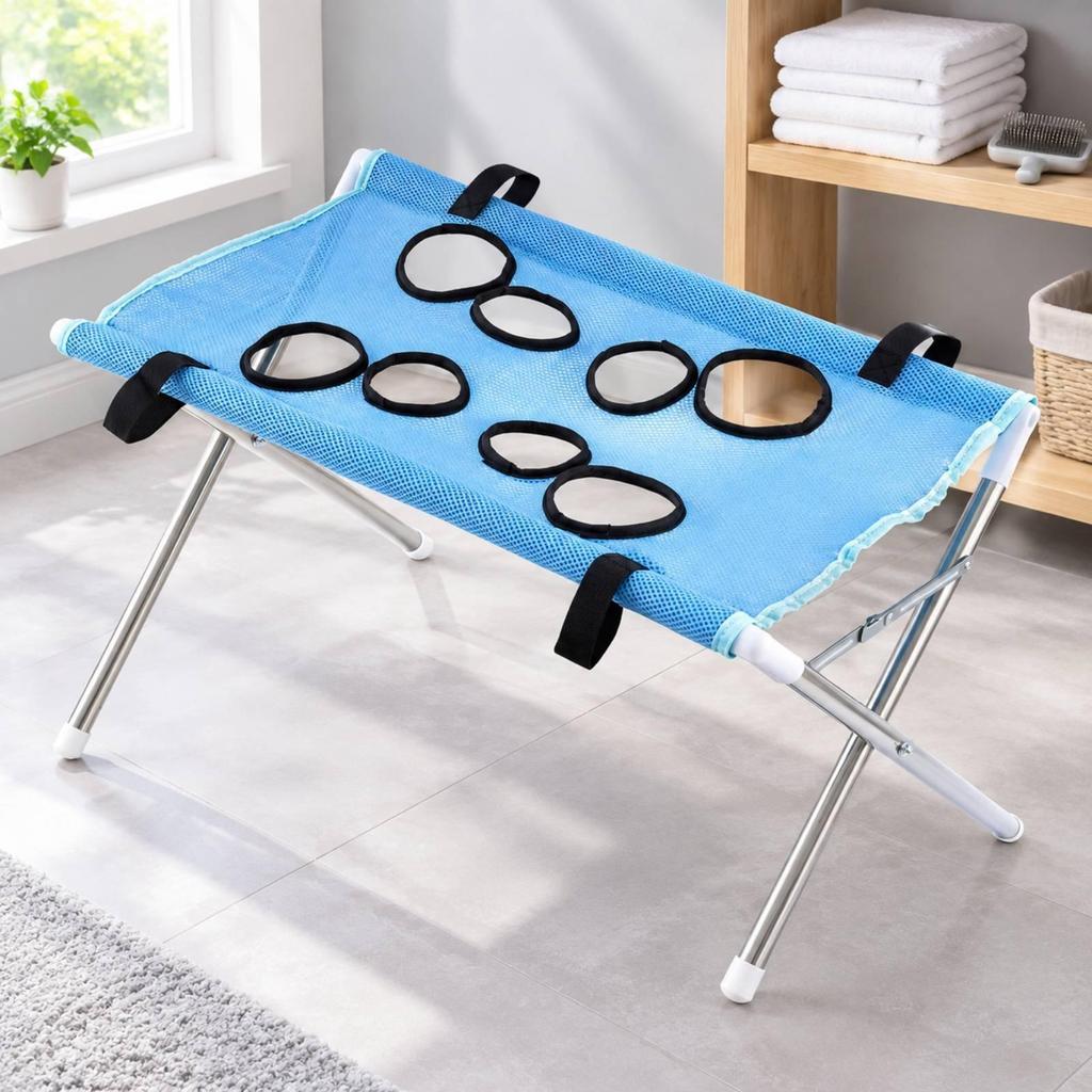 Bathing Restraint Stand Foldable Quick Draining Grooming Station for Pet Owners