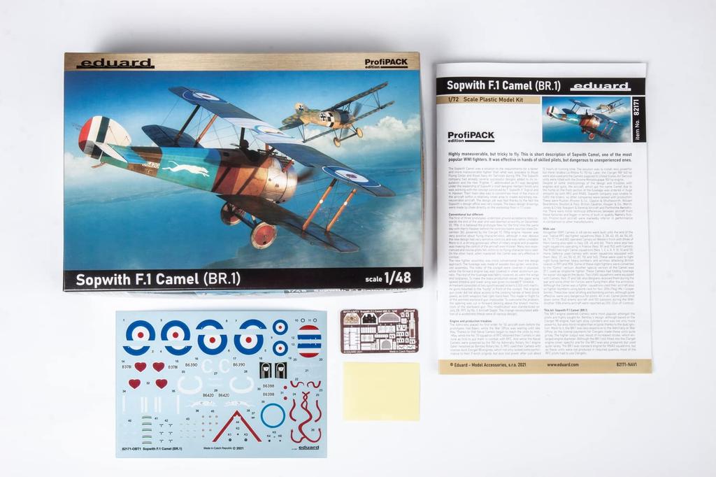 Eduard Profipack RAF Sopwith Camel Engine Plastic Model Kit Molded In Color 1/48 F.1 BR.1 EDU82171,