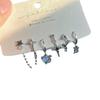 6-Piece Set Of Stud Earrings, Mango Chain Design Ear Buckle Earrings, Temperament Versatile Planet Zircon Earrings.