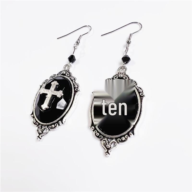 Gothic Cross Pendant Earrings - Hot-Selling Design for Foreign Trade