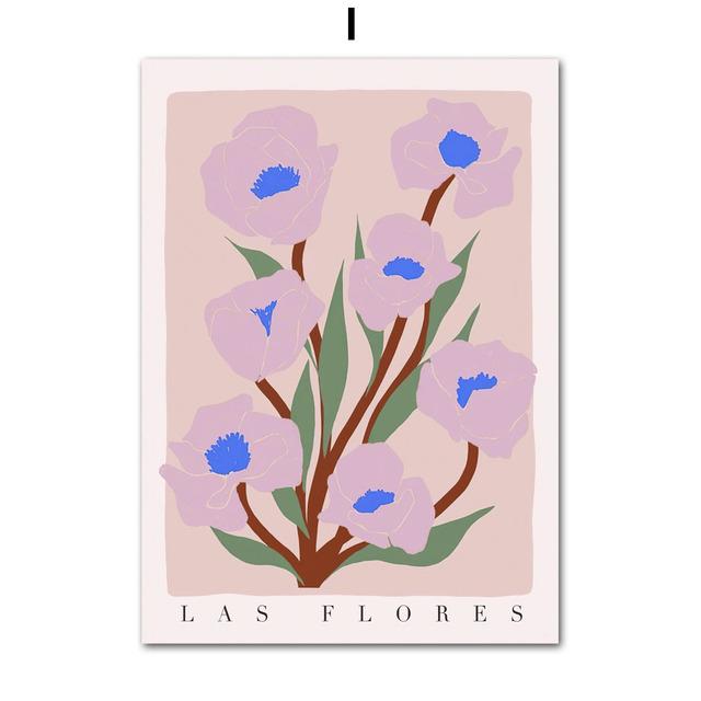 Abstract Las Flores Athens London Flower Market Wall Art CanvasPosters  Painting And Prints Wall Pictures For Living Room Decor