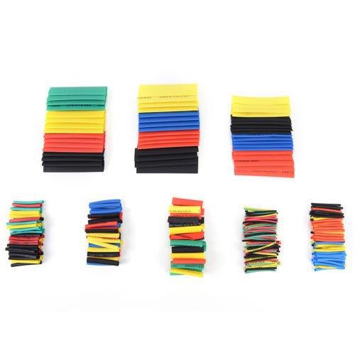 Assortment Black Red Polyolefin Tube for Car Cable Wire Sleeving Wrap Kit 127PCS 2:1 Heat Shrink Tubing