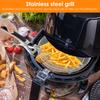 Air Fryer Rack Stainless Steel 3 Layer Air Fryer Stand Evenly Heated Baking Basket Tray Stackable Grilling Rack for Baking