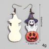 New Halloween Wooden Earrrings for Women Funny Creative Witch Ghost Pumpkin Flower Drop Earring Party Jewelry Hallowmas Gifts