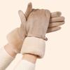 Soft Suede Gloves Windproof Women Winter Gloves Fashion Cycling Mittens  Outdoor