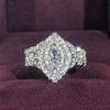 CopperMarquise Cubic Zirconia Set Rings for Women Luxury Wedding Engagement Accessories Anniversary Jewelry Gifts