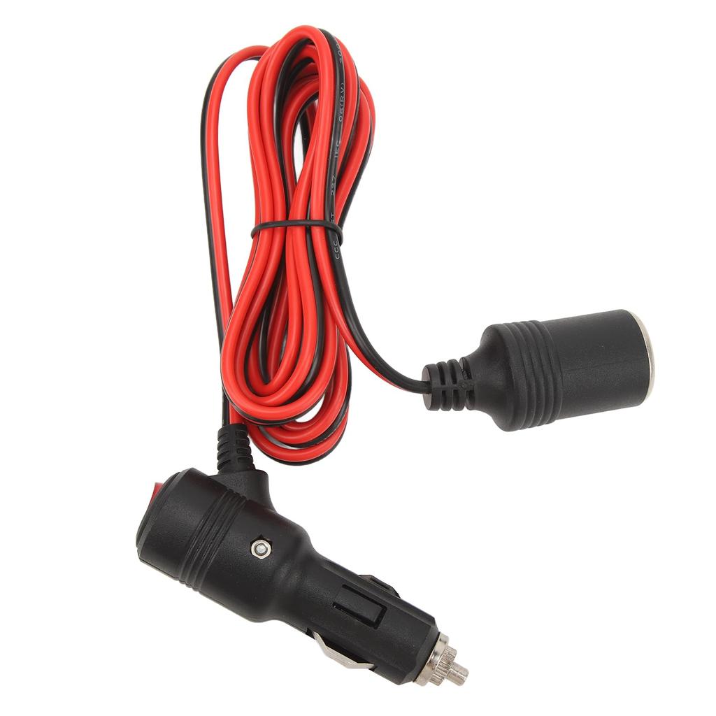 Cigarette Lighter Switch Cigarette Lighter Adapter Plug, -24V Male Female Cable with 15A Fuse,