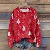 Long Sleeve Pullover Sweaters For Women O Neck Casual Cute Printing Knit Oversized Sweater