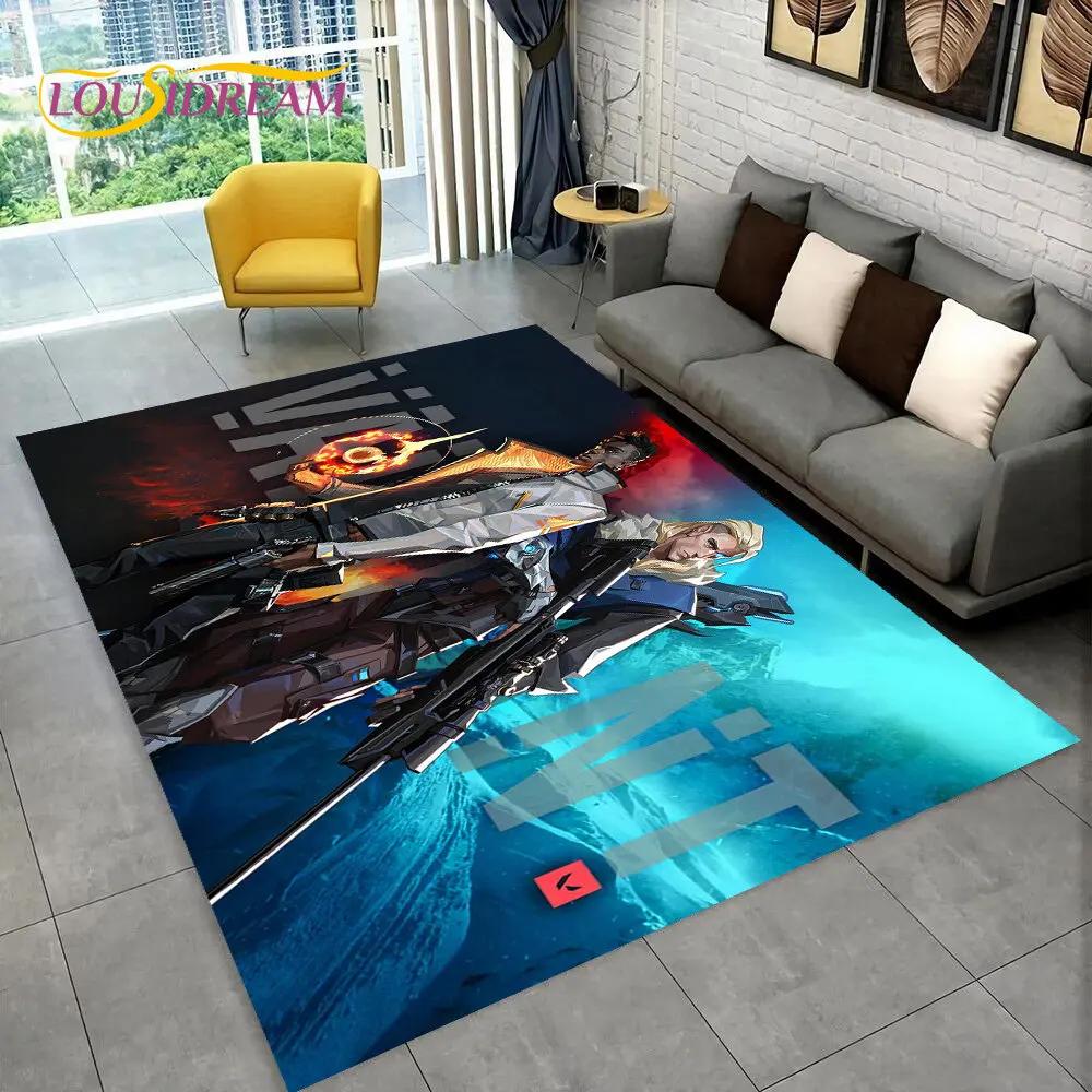 Tappeto da Gioco HD Serie Valorant, Tappeto per Casa Soggiorno Camera da Letto Divano Zerbino Decorazione, Tappetino Antiscivolo per Giochi per Bambini