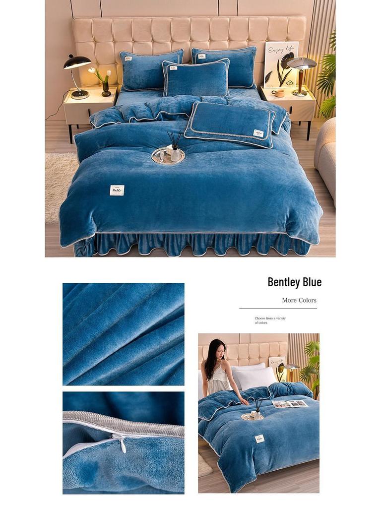 2026 Solid Color Thickened Milk Velvet Flannel Duvet Cover