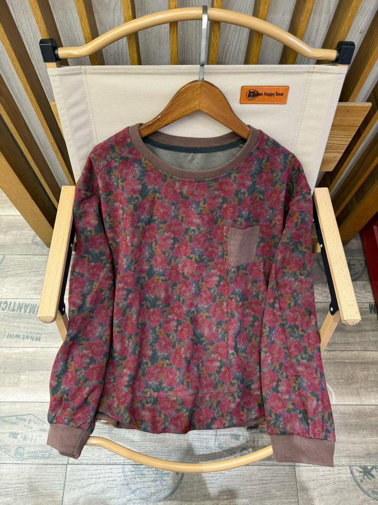 2026 Spring Artistic Printed Round Neck Loose Casual Women's Sweatshirt