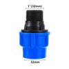 PE Wasserrohr Schnellkupplung 1/2" 3/4" 1"1.2" 1.5" Außengewinde auf ID 20/25/32/40/50mm Nicht Heißschmelzend Reduzierstück Gerade Blau