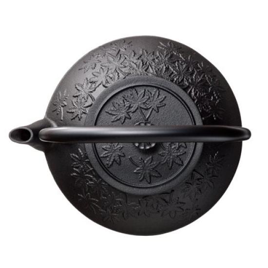 Nanbu Ironware Nambu Iron Kettle, Tea and Maple Leaf Design, 1.2 Liters
